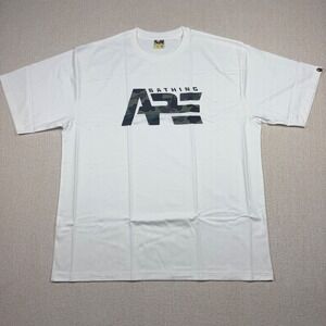 BAPE A Bathing Ape Camo Logo White T-Shirt Mens 3XL (RARE SIZE) Graphic Tee